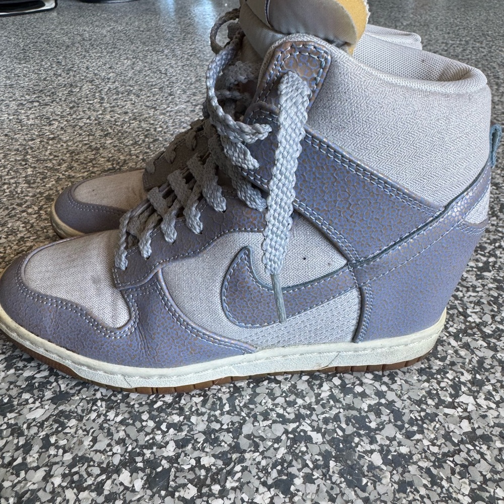 Nike Women's Gray Purple Wedge Dunks